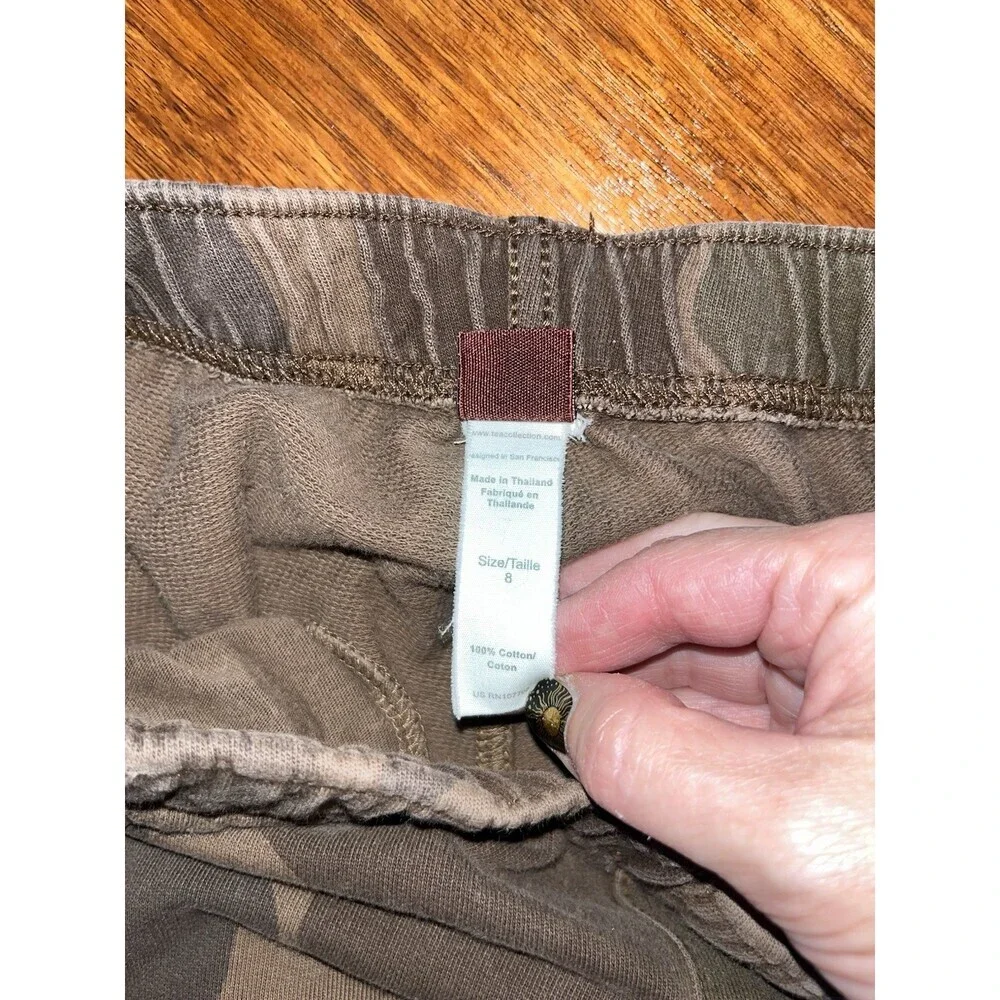 Tea Collection Sz 8 Camouflage French Terry Pockets Boys Pants